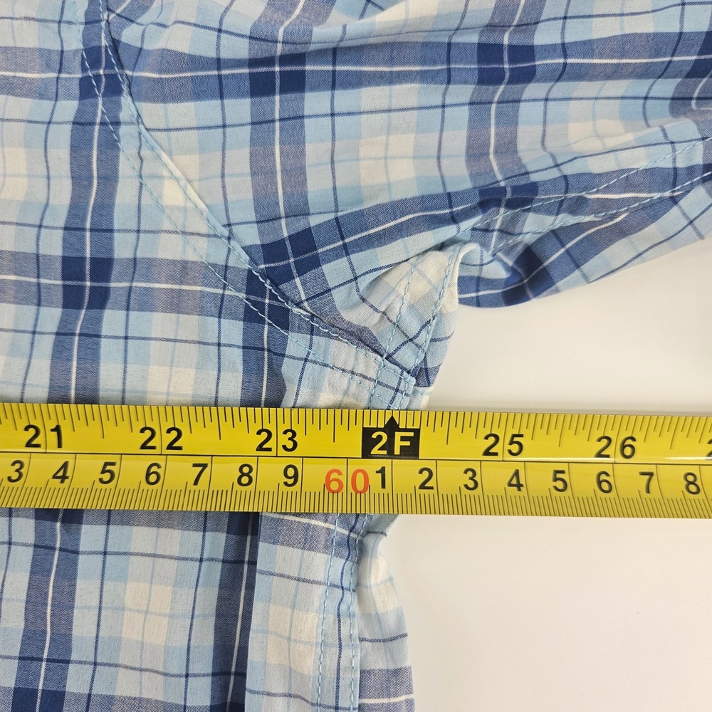 Orvis Mens XL Blue Plaid Short Sleeve Active Fit Button Down Shirt RN 70534 - Picture 9 of 10